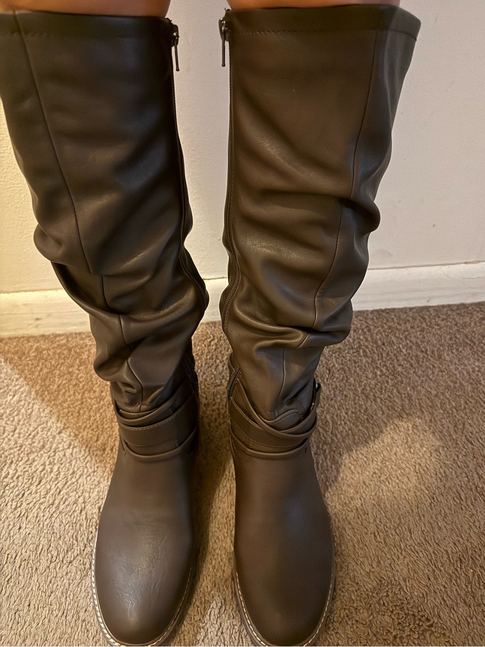 White Mountain Brown Slouch Knee high Boots
